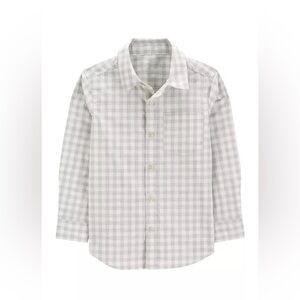 Carter's Plaid Gingham Gray White Shirt 2T button down cotton